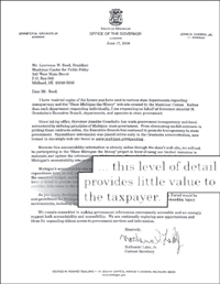 Granholm rejects the Center’s request