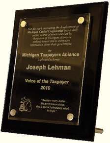 Michigan Taxpayer's Alliance "Voice of the Taxpayer" award