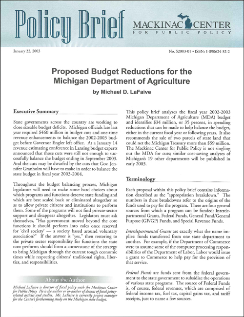 Budget Reductions