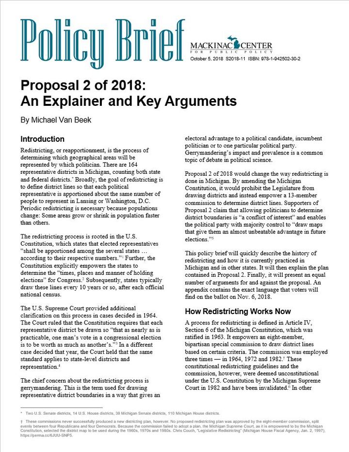 Arguments in Support of Proposal 2 – Proposal 2 of 2018: An Explainer